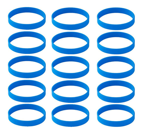 4 X 15pcs / Lot Muñequeras De Goma Deportiva Elástica Azul