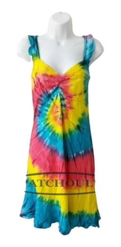 Vestido Batik Tie Dye Hippie Playa 100% Algodón Talle M/l. C