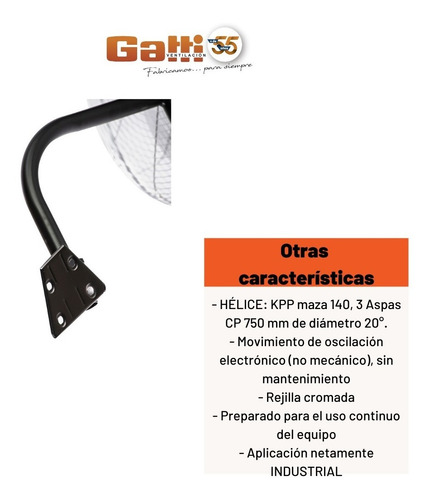 Imagen 8 de 10 de Ventilador Industrial De Pared 29 74cm 2 Vel. Gatti Vent