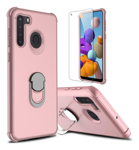 Funda Galaxy A21s Lovpec + Protector Pink