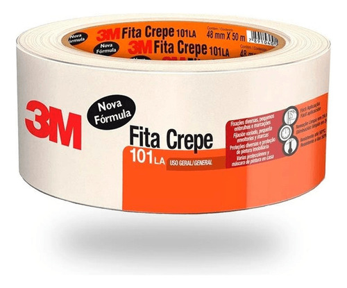 Kit 2 Fita Crepe Larga Tape 3m 48mmx50m 101la Uso Geral Pint