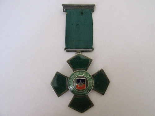 Medalla Carabineros Chile 20 Años Servicio Plata Año 1975 