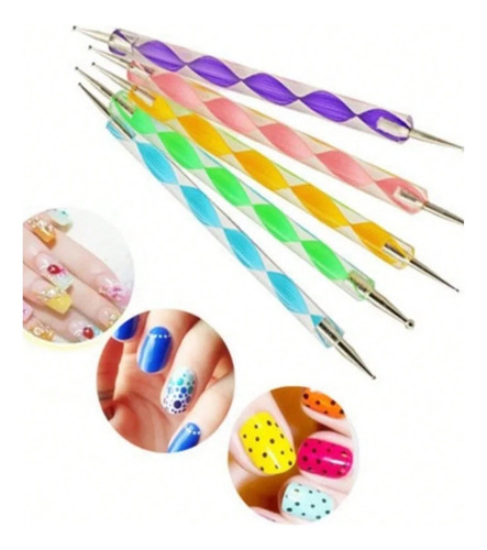 6 Pack D/ Set De 5 Punteros Herramienta Para Decorar Uñas