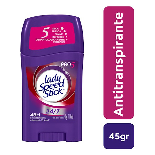 Desodorante Lady Speed Stick Barra Pro5 45gr