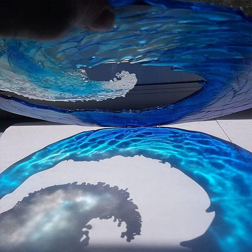 Arte De Adornos Azules Con Escultura Oceánica Para Decoració