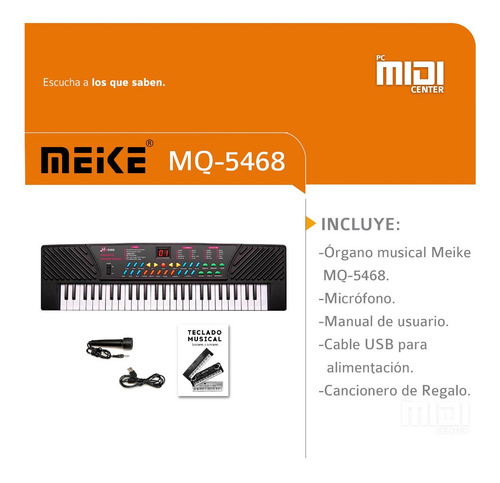 Organo Piano Teclado Musical Infantil Microfono Mq5468