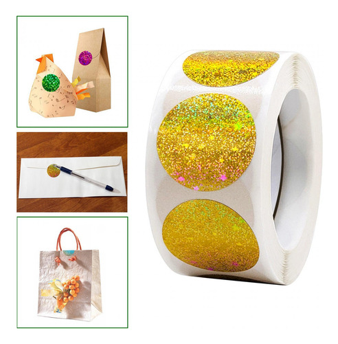 Para 1 Rollo De Pegatinas De Sellado Estilo Dorado D