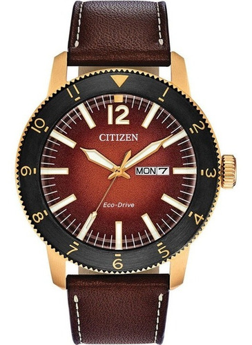 Reloj Citizen 61216 Aw0076-03x Hombre Brycen Vintage Color del fondo Naranja 61216