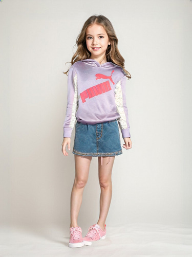 Sudadera Puma Bicolor Para Niñas Talla 8-10 Años Con Capucha (Usado)