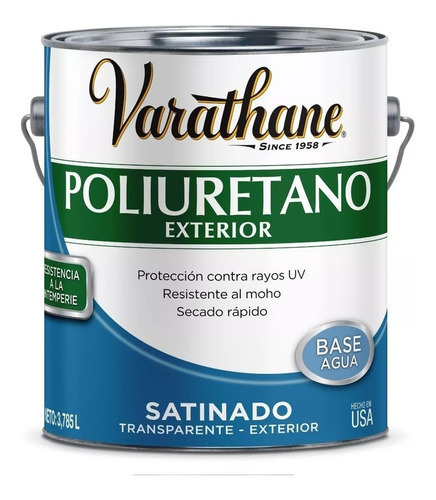 Protector De Maderas Varathane 281912 Exterior Agua 3.785l Acabado Satinado Color Satinado