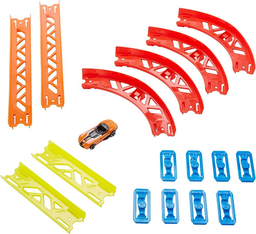 Hot Wheels Track Builder Pack, Surtido De Piezas Curvas, Múl