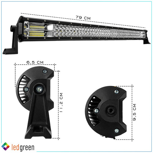Imagem 3 de 10 de Farol Barra Milha Auxiliar Full Led Luminark 7d 420w 12v 24v