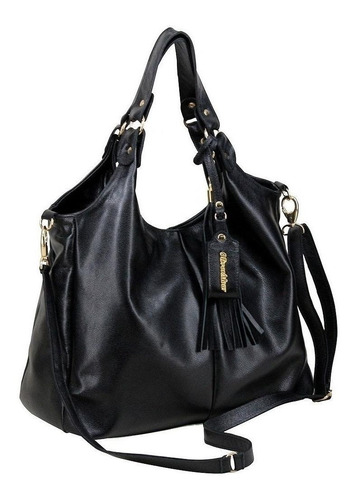 Bolsa Oliver Mour 1025 couro croco preta