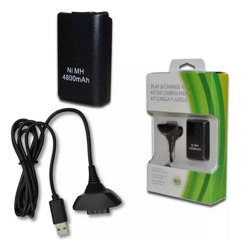 Cable Carga Y Juega Bateria Recargable 4800 Mah Xbox 360