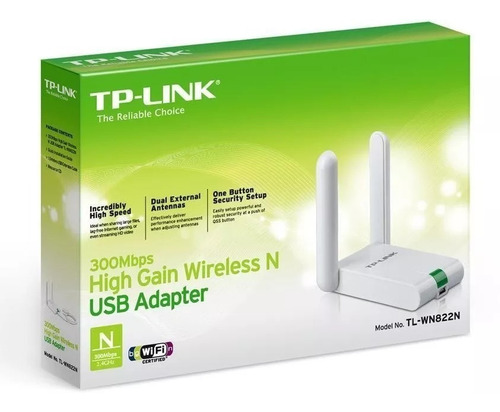 Imagen 5 de 9 de Placa De Red Wifi Usb Tp Link Tl-wn822n 300mbps 2 Antena 2.4