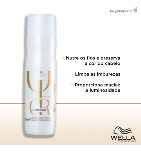 Wella Kit Oil Reflections Hidratação Shampoo 250ml (4 Unid.)