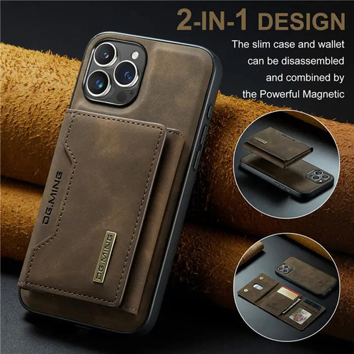 Fundas Para Iphone 12 Pro Con Tarjetero Magnetico Marrón Oscuro