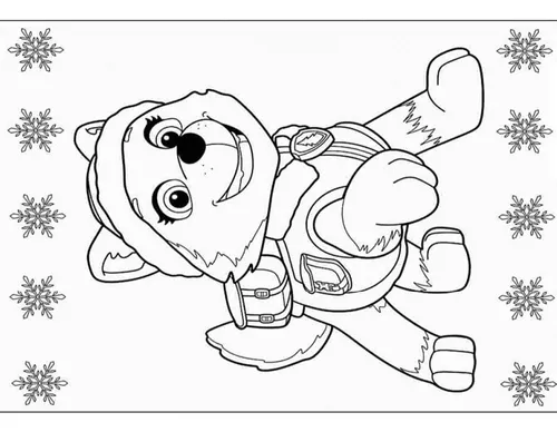 Desenho para Pintar Everest Patrulha Canina - Desenho para Colorir