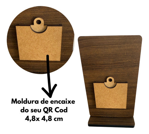 Display Pix Para Pagamento Qr Code Placa Mdf Madeira