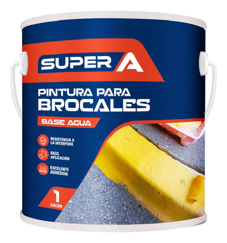 Pintura Brocal Blanco Amarillo Caucho Acrilico Super A 4 Gal