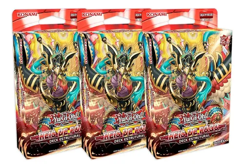Kit 3 Deck Estrutural Reis De Fogo Yugioh Português Konami Sagrado