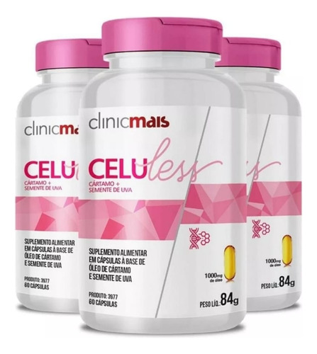 Kit 3x Celuless Clinicmais Pernas S Celulite - 180 Caps
