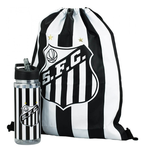 Garrafa Plástico 450ml Com Mochila Tipo Saco - Santos