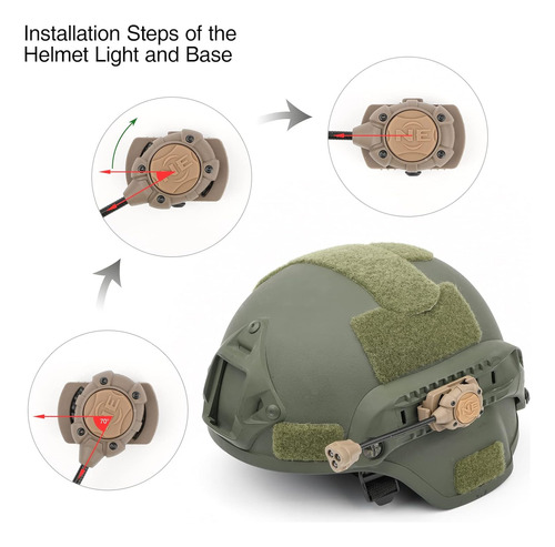 Linterna De Casco Táctico Led Blanco Verde Ir, Accesor...