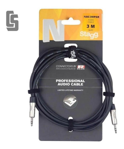 Imagen 1 de 3 de Cable Profesional Stagg Nac3mpsr -mini Plug Stereo- 3 Mts