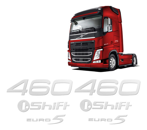 Kit Adesivos Euro 5 460 I.shift Volvo Fh 2010/2015 Cromado