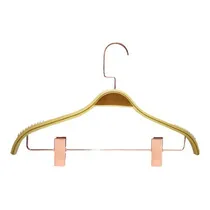 Comprar Cabide Madeira Marfim Cu002F Silicone Cu002F Presilha Rose Luxo 10un