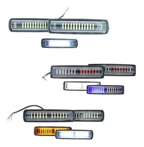 Par Faros Barra 24 Led Con Lupa Extendida Dual Con Estrobo F