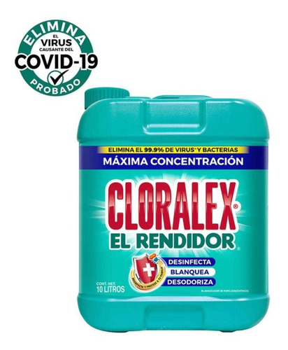 Blanqueador Líquido Desinfectante Cloralex® El Rendidor 10 L