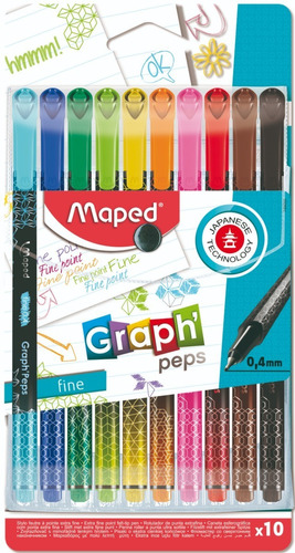 Rotuladores Maped Graph'peps Punta Fina 0.4mm Estuche Con 10