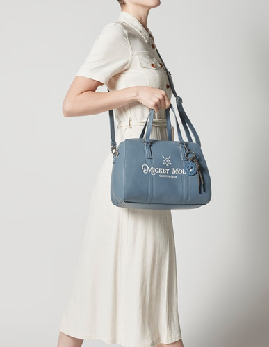Bolsa De Mano Para Mujer Mickey W Capsule Azul Hbgenoteng2cw Acabado De Los Herrajes Níquel Diseño De La Tela Gráfico