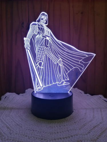 Imagen 6 de 8 de Lampara 3d 7 Colores Led Darth Vader Parado Star Wars