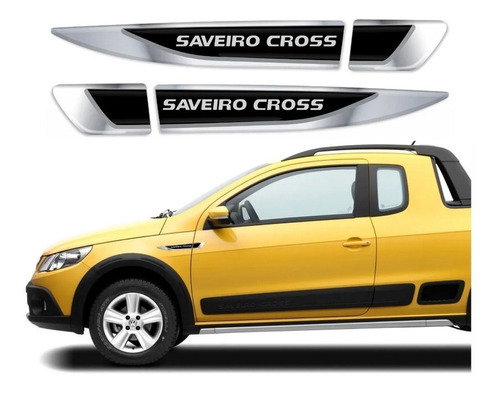 Par Adesivo Aplique Resinado Para Volkswagen Saveiro Cor Saveiro Cross