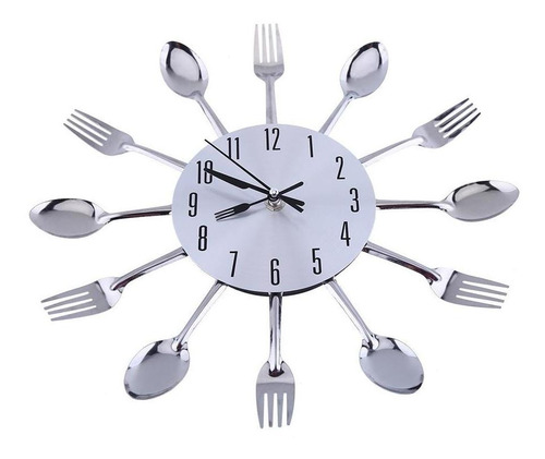 Imagen 2 de 7 de Cubiertos Reloj De Cocina Cuchara Tenedor Reloj De Pared Esp