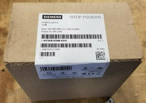 Sitop Psu8200 24 V/20a Fuente De Alimentación 24 V Dc/20a 3f