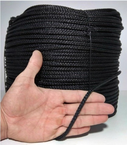Imagem 2 de 5 de Cabo Trançado Monofilamento 07mm Preta P/ Pesca Rolo Com 5kg