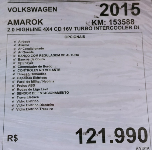 Volkswagen Amarok 2015 2.0 Highline Cab. Dupla 4x4 4p