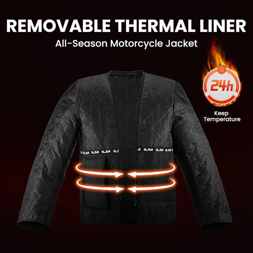 Chaqueta Para Motociclista Ilm, Con Protección, 4xl, Negro