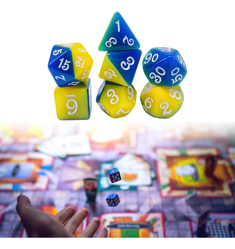 2 X 7 Piezas De Dados De Juego De Varios Lados, Juego De