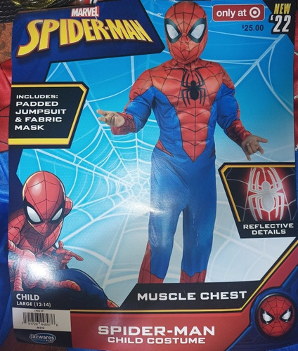 Disfraz Marvel Ultimate Spiderman Niños Muscle Azul 12/14