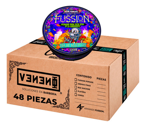 48pzs Fussion Pomade 7oz |edición Especial Dia De Muertos.