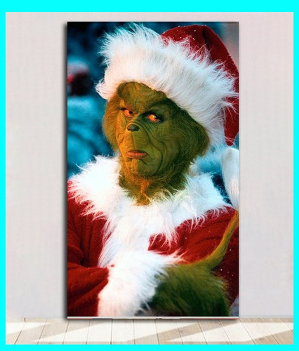 Cuadro Decorativo El Grinch 29x50cm Pelicula Feliz Navidad 