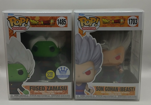 Funko Pop Fused Zamasu 1485 Gitd Y Son Gohan Beast 1703 (Usado)