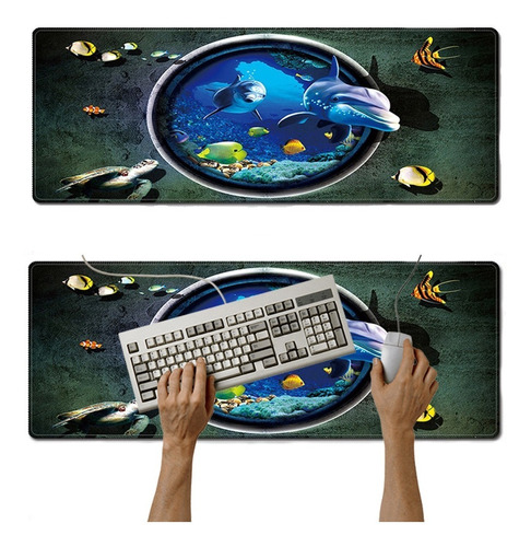 Mouse Pad Escritorio Large 30x80cm Computador Acuario 