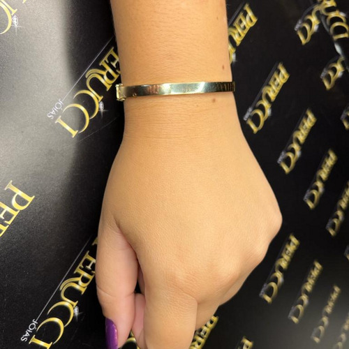 Pulseira Bracelete 15 Gramas 5mm Ouro 18k 750 Comprimento 21 Cm