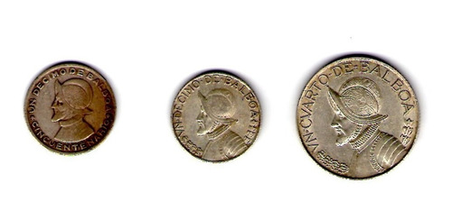 Paquete 3 Monedas. Un Cuarto De Balboa 1962,  Y Un Décimo